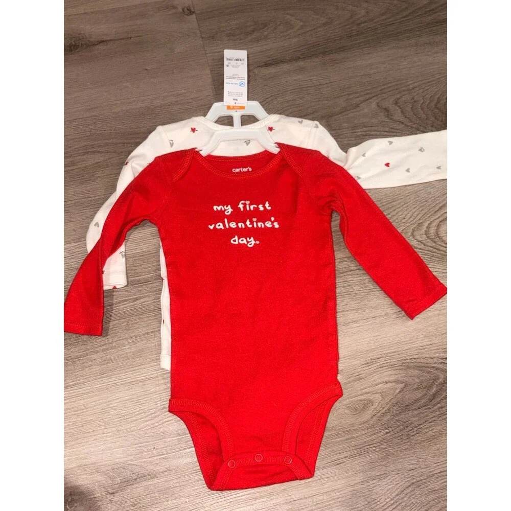 Baby Girl 9month valentine 2pack onesie Carters‎